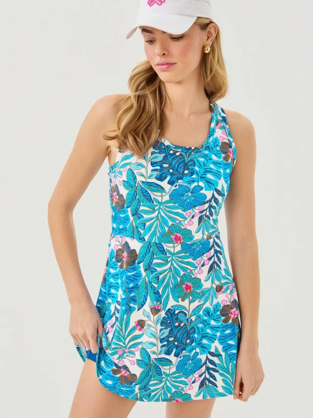 LILLY PULITZER UPF 50 FOREHAND DRESS in BEST FRONDS WITH SHORTS Size Medium